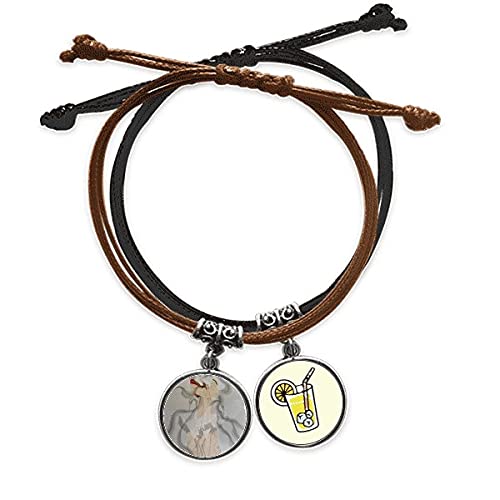 Bracelet Peinture Chinoise femme : chaîne main en corde et cuir tressé main