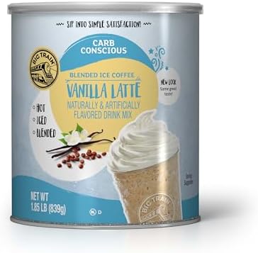 Big Train Low Carb Vanilla Latte Blended Ice Coffee, 1.85 Pound (Pack of 2)