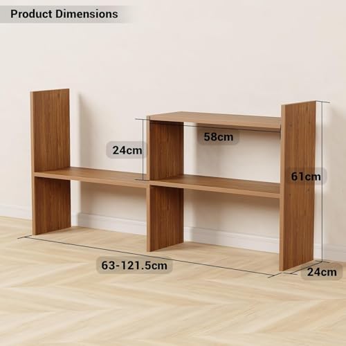 Image of Furniture Cafe Modern Wooden Bookshelf - Multi-Tier Bedside Storage Rack & Organizer for Books, Decor & Essentials
