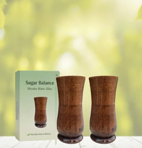 Image of NIXRA Vijaysar Wood Glass for Diabetes Control - Natural Pterocarpus Marsupium Wooden Tumbler for Sugar Balance | Ayurvedic Vijaysar Ki Lakdi Ka Glass for Drinking Overnight Soaked Water 90 ml (2)