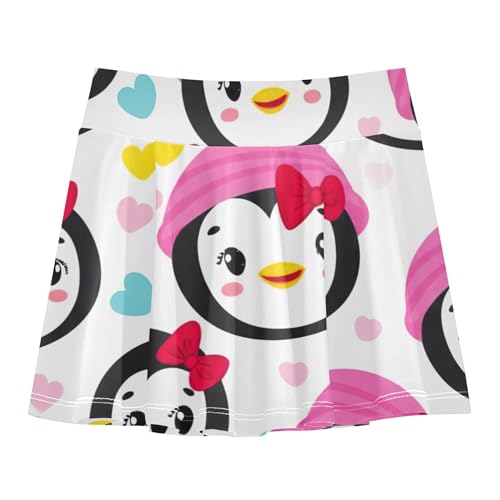 Joisal Athletic Shorts Girls Skorts Cute Cartoon Penguin Tennis Skirts Toddler Cool Pink Teen Skirt 3t