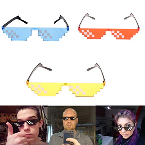 Colorful Mosaic Sunglasses Toy, Thug Life Glasses Deal With It Pixel for Women Men Kids2