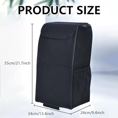 Einkaufswagen Tasche, Trolley Taschen Einkaufs Handwagen Tasche Ersatztasche Tasche für Einkaufstrolley Faltbare wasserdichte Oxford Stoff Aufbewahrungstasche 55x34x24cm Schwarz – Bild 3
