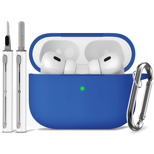 Image of Ljusmicker for AirPods Pro Case Cover with Cleaner Kit,Blue | Silicone Protective Cover for Apple AirPods Pro 2nd /1st Generation Case with Keychain for Women Men,Shockproof