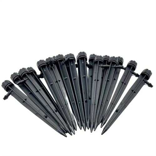 100PCS Black Drip Emitters for 4mm / 7mm Tube, Adjustable 360 Degree Water Flow Drip Irrigation System for Watering System.