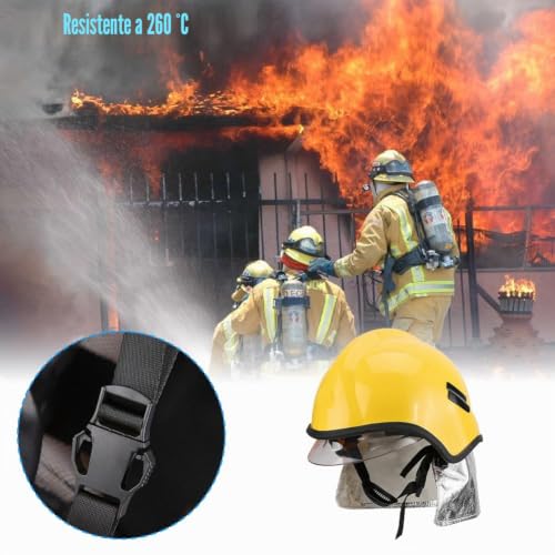 Casco de bombero resistente al calor y equipo reflectante de plástico duro 6