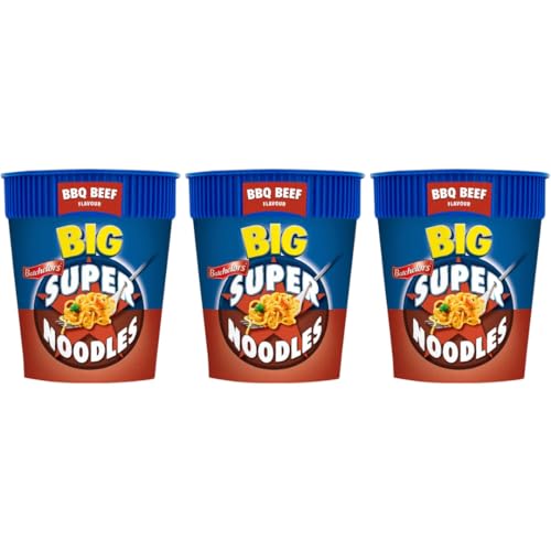 Pack Of 3 - Big Super Noodles 100g - Beef - Low In Fats High In Protein - Simply Mix With Hot Water - Ready And Piping Hot In Just 4 Minutes - Enjoy Beef Delicious Noodles - Noodle Instant Snack
