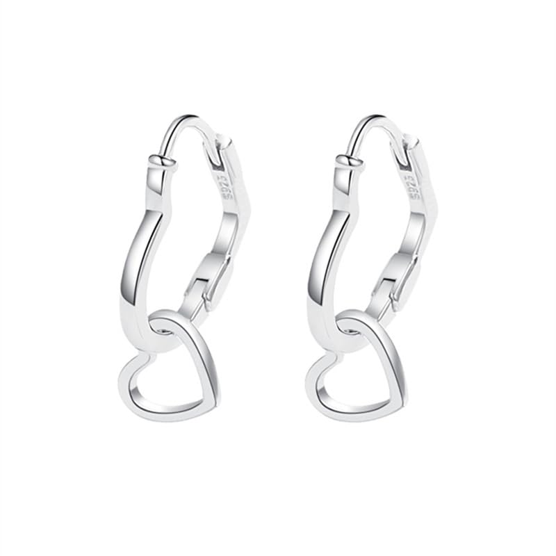 Boucles d'oreilles créoles double cœur, le cadeau idéal de Noël et d'anniversaire