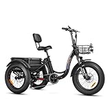 UL2849 certified for electric trike and UL2271 certified for battery 750W Rear Drive Motor: TRIKETAN II M-330 2024 3-wheel electric bicycle with powerful 750w motor not only provides extra speed and 90NM torque, but also prevents start-up slippage, e...
