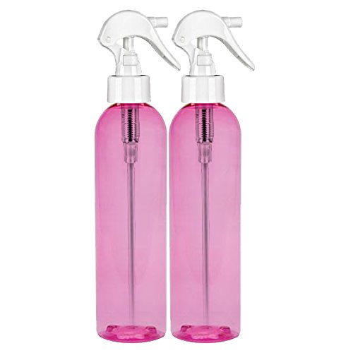 MoYo Natural Labs 8 oz Spray Bottles, Trigger Sprayer Empty Travel Containers, BPA Free PET Plastic for Essential Oils and Liquids/Cosmetics (Pack of 2, Pink)