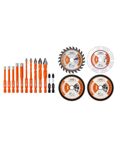 Foret diamant trépan 5-10mm et lame scie circulaire BGTEC 12pc