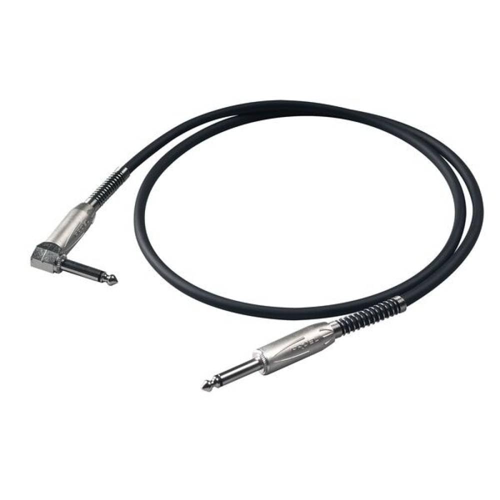 Proel bulk120lu3 Kabel do przyrządów przyłączeniowych mono jack 6,3 mm do gniazda mono 6,3 mm kątowy