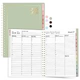 Planner 2025-2026, Forvencer Appointment Book 2025-2026, Daily Weekly & Monthly Calendar Planner (July 2025-June 2026), 8.5'x11', Teacher School Supplies, Hourly Planners with 30 Minute Increments, Office Notebook College Student Classroom Organizer, A4, Green