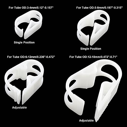 Kyuionty 1/4" 1/2" Plastic Tubing Clamps Adjustable Tube Clamp, Laboratory Pinch Valve Flow