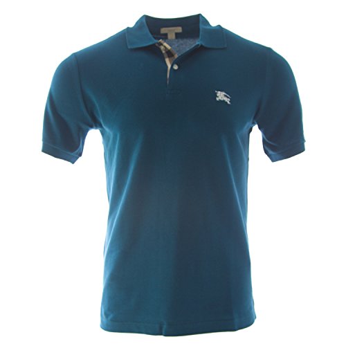 Burberry Brit Men's Check Placket Polo Shirt (Medium, Regatta Blue)