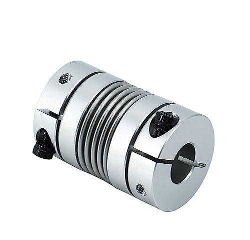 Rigid Coupling,Stainless Steel Rigid Coupling 1pcs D25L38 Bellows Coupling Aluminum Alloy Encoder Step Motor Spring Elastic Flexible Coupling(6x6.35)