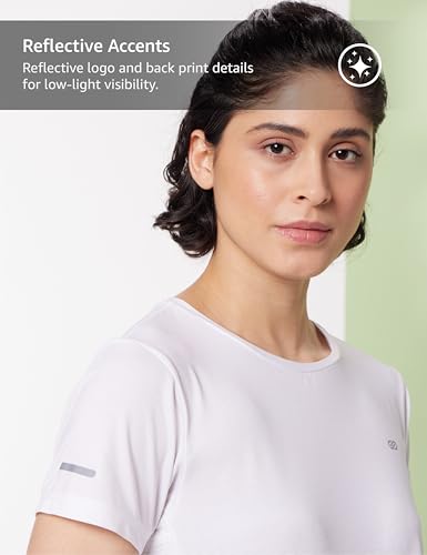 Image of Symbol Premium Women's Solid Regular Fit Sports Stretch T-Shirt | Round Neck | Raglan Sleeve | Moisture-Wicking | Activewear | Running | Gym | Plain (Available in Plus Sizes)