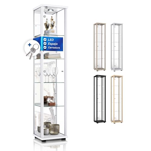 K-Möbel Vitrina para Colecciones (176x37x33cm) - Fabricado en Alemania - Vitrina expositora para...