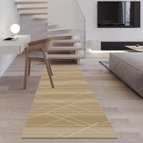 Tapis de couloir géométrique beige chic moderne 90x250cm - 4