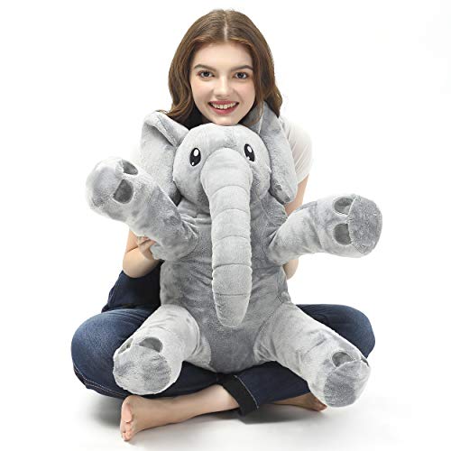 corimori® - Elefant Nuru großes XXL 55cm Kuscheltier für Kleinkinder, bauschig und weich, kuschel-softe Qualität, grau