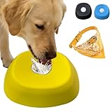 Slow Feed Liquid Bowl, Dog Lick Bowl Roller Ball, Anti-Slip Dog Licking Ball, Slow Feed Lick for Dogs, Suitable for Yogurt, Broth, Purees (Yellow)