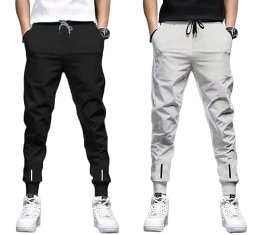Image of Track Pants for Mens || Joggers for Mens || Men's Sports Regular Fit Polyester Track Pant with Two Side Zipper Pockets