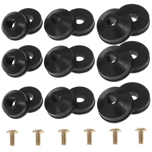 WHAMVOX Kit de Juntas Planas y Arandelas de Caucho Negro para Grifos Repuesto Duradero para Reparación de Grifería Baño y Cocina