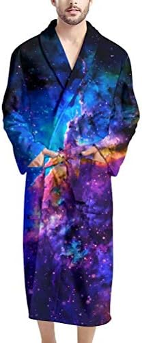 AFPANQZ Men’s Bathrobe Big and Tall Full Length Sleepwear Long Sleeve Lightweight Pajama Shawl Robe with Pockets Nightgown