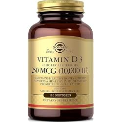 Solgar Vitamin D3 (Cholecalciferol) 250 MCG (10,000 IU), 120 Softgels - Helps Maintain Healthy Bones & Teeth - Immune System Support - Non GMO, Gluten/ Dairy Free - 120 Servings
