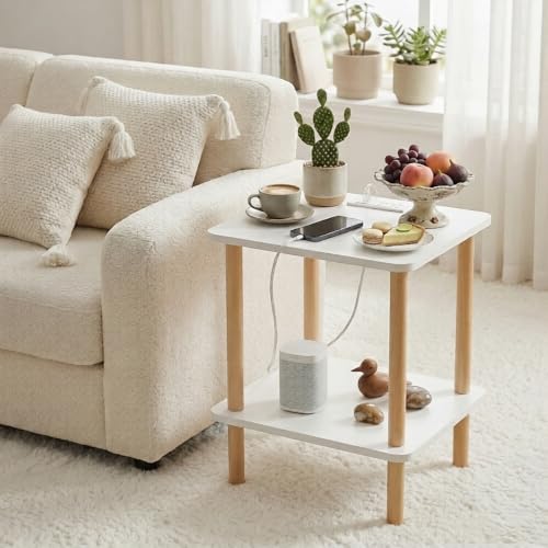 Table d'appoint à deux niveaux FORAOFUR compacte et fonctionnelle