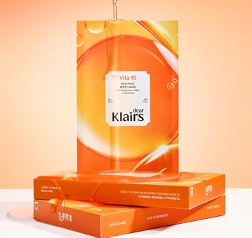 DearKlairs Vita 10 Radiance Sheet Mask Korean Brightening Hydrating, 25mL
