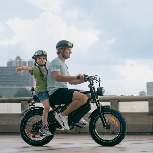 1500W /2000W Moped Style Electric Bike | Adult eBikes - 48V 18Ah/25Ah Removable Battery | 60+ Mile | 32MPH Top Speed - All Terrain Fat Tire Electric Bike for Mountains, Snow, Sand, Road (G70)