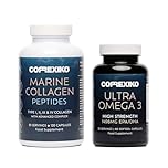 CORREXIKO Marine Collagen Capsules & Ultra Omega 3 Supplement Bundle - 2000mg Hydrolysed Collagen Peptides with Vitamins - High Strength Omega 3 Capsules - for Hair, Skin & Nails - 30 Day Supply