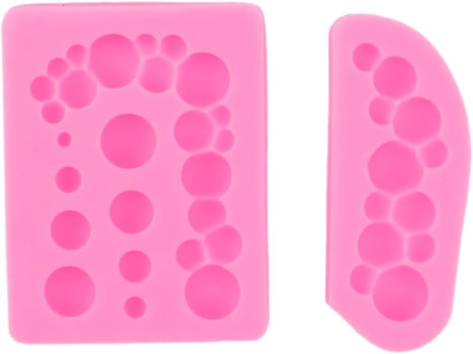 Molde de Silicona para Fondant 3D Perla 2 Piezas Semi Esfera