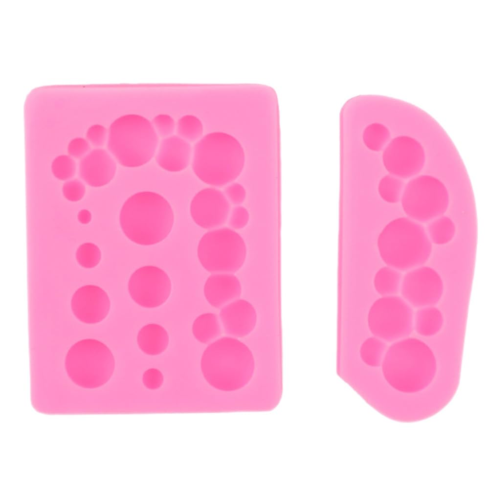 2 moldes de fondant de perlas 3D, moldes de silicona semiesférica de chocolate, forma hemisférica, decoración de pasteles de burbujas, moldes de chocolate para decoración de cupcakes, pasteles