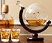 OLIVIA & AIDEN Whiskey Decanter Globe with 8 Shot Glasses (Large 850 mL) World Map Liquor Dispenser | Unique Gift Set for Men | Scotch, Bourbon, Vodka, or Wine Clear