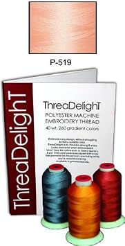1 Cone of ThreaDeligh Polyester Embroidery Thread - Pale Dusty Rose P519-1100 Yards - 40wt
