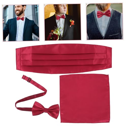 Set 3 piezas de moño y fajín para hombre elegante miniatura 7