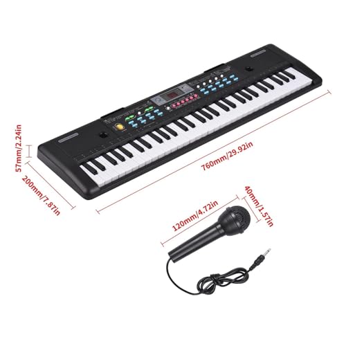 Électronique clavier Piano Piano Électrique USB 61 Touches Avec Microphone, Affichage LED Numérique, Double Haut-parleurs Stéréo Intégrés, Instrument À Clavier - Les Beatles, Paul McCartney, John Lennon, RIngo Starr, George Harrison Électronique clavier Piano Piano Électrique USB 61 Touches Avec Microphone, Affichage LED Numérique, Double Haut-parleurs Stéréo Intégrés, Instrument À Clavier – Image 6