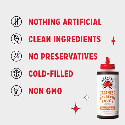 Image of Bachan's Japanese Barbecue Sauce - Sweet & Spicy, 16 Oz Bottle, Cold-Filled, Non GMO, No Preservatives, BPA free - Spicy BBQ Sauce for Wings, Chicken, Beef, Pork, Seafood, Noodle Recipes