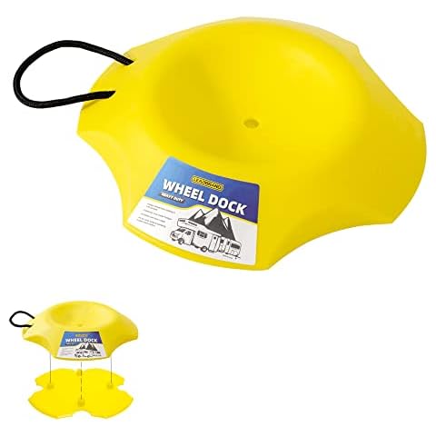 LEADBRAND Heavy-Duty Wheel Dock Tongue Jack Wheel Stabilizer with Removable Reinforcement Pad – Prevents Sinking on Soft Ground, Ensures Stability for RVs, Trailers, and Campers Cover