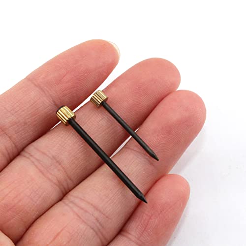 Image of 50 Pcs Picture Hanging Nails Hangers Brass Head Black Nails Pins for Hanging Picture Photo Frame