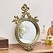 Musanpou Vintage Vanity Makeup Desk Mirror, Antique Traditional Bow Table Mirror, Gold, for Dressing Table, Bedroom, Bathroom, Tabletop