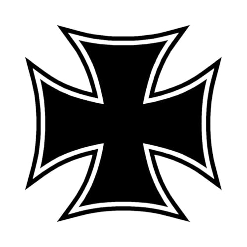 V5 Autocollant en vinyle Motif croix de templier maltais 8 x 8 cm Noir