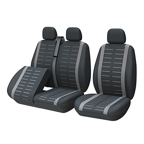 TOYOUN - Housse Siege Voiture Van Universel 2+1 Adapté Camions, Camionnettes et Bus,Avant pour Simples et Doubles avec Bases Jointes Housses de Sièges...