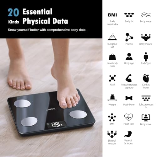 image for NUTRI FIT Scale for Body Weight Digital Bathroom Smart Scale with Blue