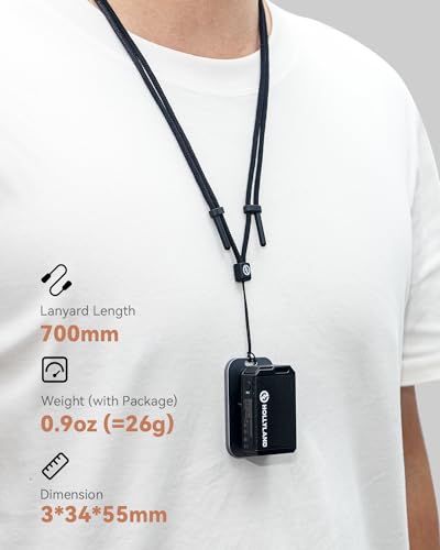 Cordão de Pescoço Longo, Durável e Ajustável com Placa de Metal Magnética para Microfone de Lapela S