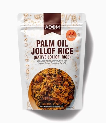 THE ADOM COMPANY - Authentic Native Jollof Rice Mix, Ready-to-Cook, Richly Spiced, All-Natural, No Preservatives, 20-Min Meal, Perfect for Family & Parties, 430g (Mild)
