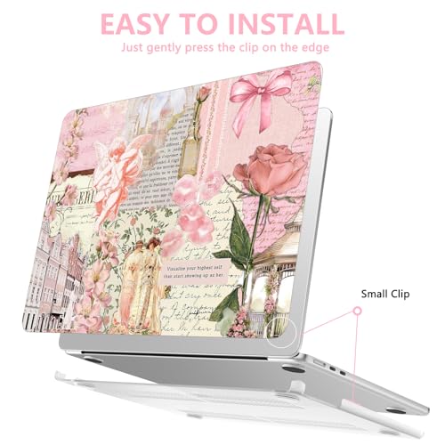 Image of AKIT for MacBook Air 15 inch Case M5 M4 M3 M2 Chip 2026-2023, Retro Collage | A3448 A3241 A3114 A2941, Elegant Funny Pattern Hard Shell Laptop Case+Keyboard Cover+Screen Protector for MacBook Air 15 inch