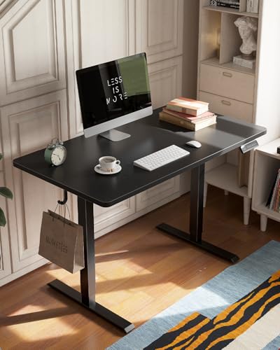 Image of FEZIBO One-Piece Standing Desk, 48 inchx24 inch Seamless Tabletop Electric Height Adjustable for Home Office, Study Rooms & Multi-Device Workstations, Black
